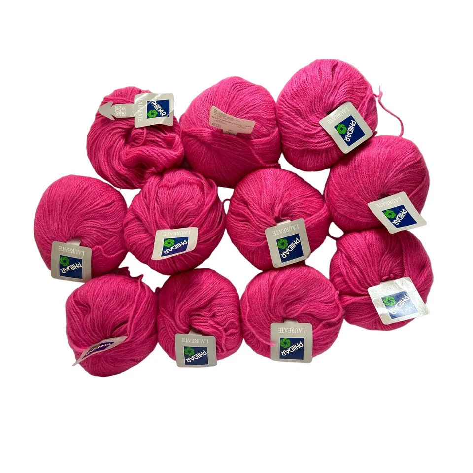 Phildar Laureate fio rosa França volumoso lã mohair acrílico 50 g AT37 lote de 10 - Imagem 1 de 4