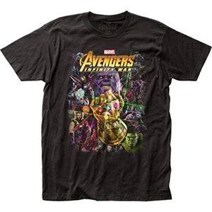 Marvel Comics Book Character Collage The Avengers Infinity War Tee Shirt Black - Picture 1 of 1