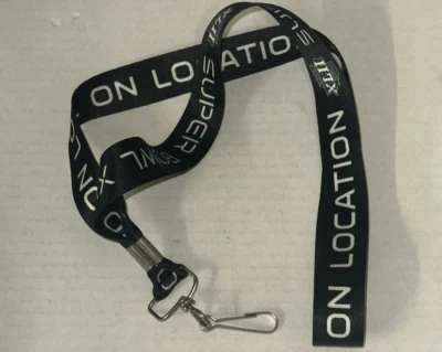 Super Bowl XLII Giants Patriots NFL Keychain Lanyard On Location Pass 19" - Image 1 of 4