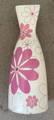 Jarrón Pier 1 Imports, 13,5”, rosa y blanco Foto 1 de 4