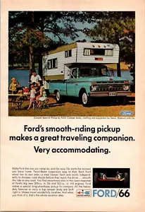 VINTAGE 1966 FORD TRUCK CAMPER KAROSSERIE DRUCK ANZEIGE - Bild 1 von 1