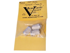 Berkshire Valley #533 20 Gal. Garbage Cans (3 pcs) - O Scale White Metal - Picture 1 of 2
