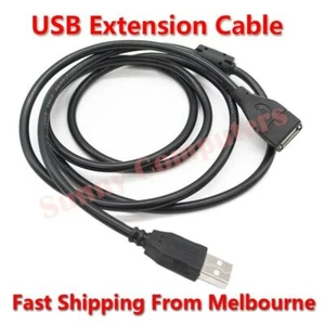 USB Extension Cable Type A Male to Female 3M Long Lead Cord With Magnetic Ring - Picture 1 of 2