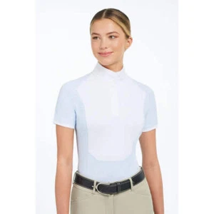 Camisa TSA851 RJ Classics para mujer Tessa manga corta - estampado de anillo azul NUEVA - Imagen 1 de 8