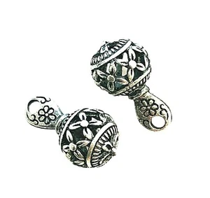 10 Tibetan Silver 11x21mm Cutout Flower Drop Hollow Renaissance Beads Charms - Picture 1 of 3