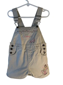 Disney Princess cotton short khaki pink overalls rn#46795 bling - Picture 1 of 10