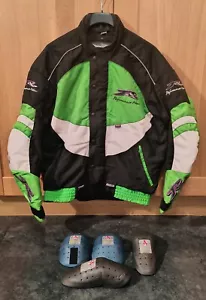 RSR Mens Motorcycle Jacket Performance Green Permatex 2k Weatherproof Size M - Picture 1 of 21