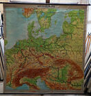 Vintage Pull-Down Map Central Europe Wallchart Mural Decoration Poster