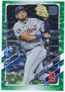2021 Topps Series 1 - Issac Paredes RC Green Ice /499 Numbered Rookie Tigers #65 - Picture 1 of 3