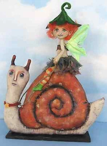 *NEW* Cloth Folk Art Doll (Paper) Pattern "Fairy and Snail" By Susan Barmore - Picture 1 of 1