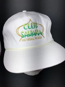Vintage “Club Sahara“ Full Back White Embroidered Snapback Hat “A” - Picture 1 of 6