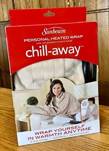 Sunbeam Premium Fleece Chill-Away Heated Wrap, 4 Heat Settings, Color Beige - Picture 1 of 5