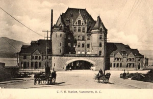 RPPC Vintage Picture Postcard. C.P.R. Station, Vancouver, B.C. Souvenir - Picture 1 of 2