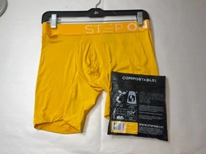 Step One Mens Set of 2 Bamboo Blend Trunks Briefs Boxers Size M Mustard Yellow - Picture 1 of 6