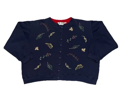 De Colección Extra Shenanigans Mujer’s Botón Cárdigan Sudadera Hojas Otoño Otoño 2X Foto 1 de 4