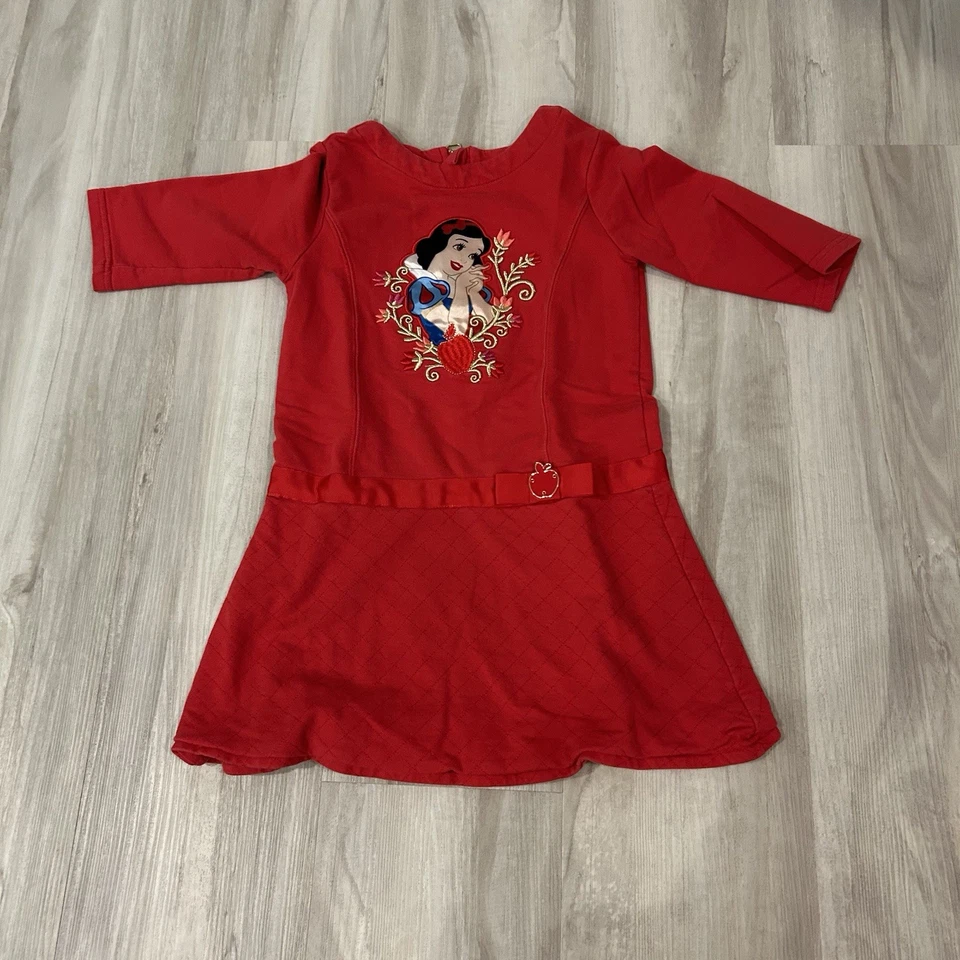 Vestido Rojo Blancanieves Bordado Floral Disney Store Niñas Talla 5/6 Foto 1 de 4