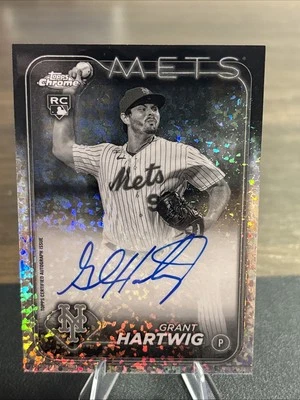 2024 Topps Chrome Grant Hartwig Black And White Mini Diamond Rookie RC Auto - Image 1 of 4