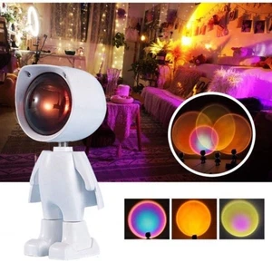 Regenbogen Rose Sunset Lampe Astronaut Atmosphäre Licht Neu Nachtlicht - Bild 1 von 12