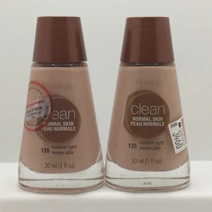 CoverGirl Clean Liquid Foundation For Normal Skin, 135 Medium Light, PACK OF 2 - Picture 1 of 2