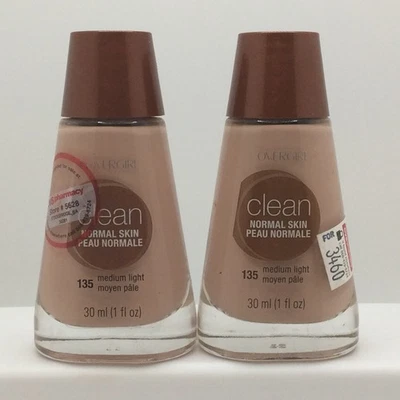 CoverGirl Clean Liquid Foundation For Normal Skin, 135 Medium Light, PACK OF 2 - Image 1 of 2