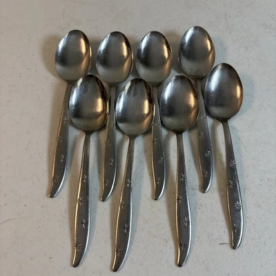 Набор из 8 чайных ложек Dorzel Hull FIRST STAR из нержавеющей стали 6 дюймов MCM Atomic Burst - Изображение 1 из 4