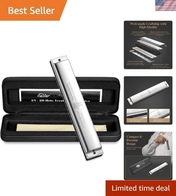 Admiral 24 Holes Tremolo Harmonica in Key of C - Professional Quality with Case - Image 1 of 4