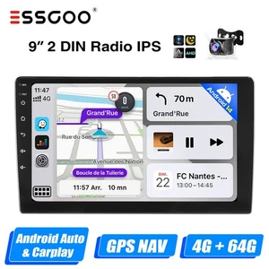 9" Radio Coche 2 DIN Android 14 4+64G Carplay con GPS Nav BT FM RDS WiFi Cámara - Imagen 1 de 11