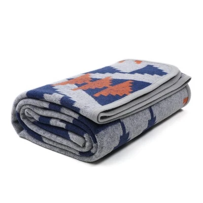 ACUSHLA Merino Wool Camping Blanket - Warm Washable Throw, Aztec Grey 79x63
