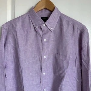 J. Crew Baird McNutt Herren Button Down Irish Linen Hemd Gr. Mt Langarm Strand - Bild 1 von 17