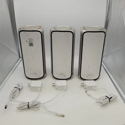 NETGEAR Orbi 970 Series WiFi 7 Mesh Network System Router+2 Satellite Extenders - Image 1 of 4