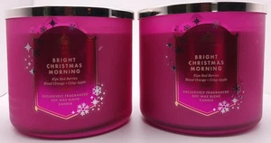 NEU! Bath & Body Works Bright Christmas Morning Duftkerze 3 Docht 2er Set  - Bild 1 von 3