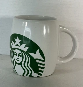 2012 Starbucks 14 Oz Barrel Coffee Mug Cup. Company  White Green Mermaid Logo  - Picture 1 of 7