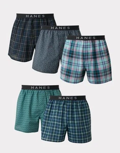 Hanes 5 Pack Boxer Mens Classics TAGLESS Comfort Flex Cotton Waistband Underwear - Picture 1 of 7