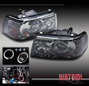 FOR 01-11 FORD RANGER HALO LED 2IN1 PROJECTOR HEADLIGHTS LAMPS SMOKE LENS LH+RH - Picture 1 of 1