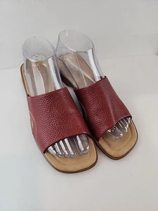 Sandalias sin cordones Montego Bay Club para mujer de cuero rojas talla 8 - Imagen 1 de 8