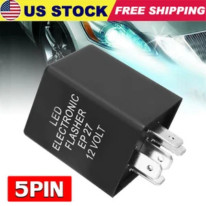 12V 5-Pin EP27 Electronic LED Flasher Relay Fix As Turn Signal Hyper Flash Fix - Picture 1 of 10