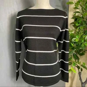 Chico’s pullover sweater (textured stripe bateau top) Chico’s size 3 US size xL - Picture 1 of 7
