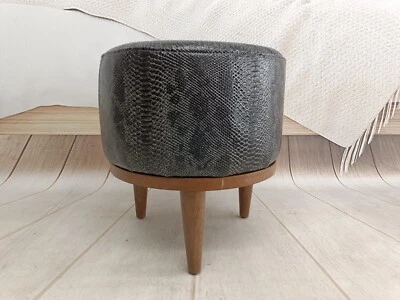 Leather stool, Ottoman for chair, Small stool, Durable furniture, Make up stool - Image 1 of 4