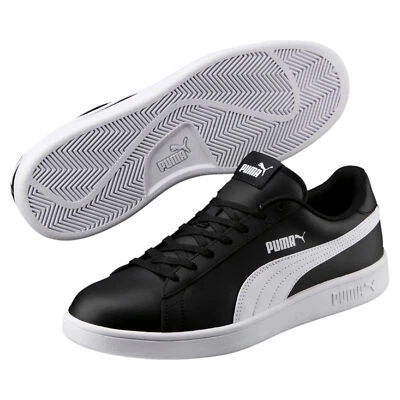 Puma Herren Smash v2 L Schwarz-Weiß Turnschuh Tennisschuh Sneaker Freizeitschuh - Bild 1 von 4