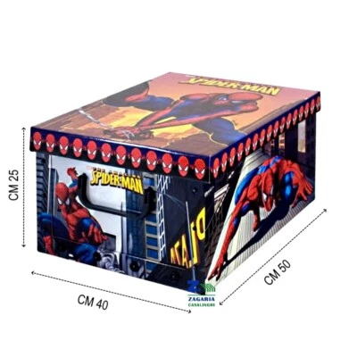 ZAGARIA CASALINGHI SCATOLA BAULE CAMBIO STAGIONE BOX CM 50X40X25 H FANTASIA SPIDERMAN