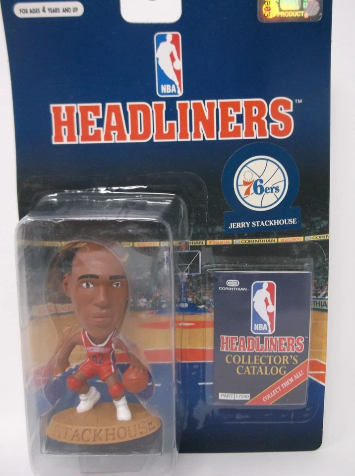 1997 NBA Headliners Jerry Stackhouse Philadelphia 76ers Figura Uniforme Rojo Nuevo en Paquete Foto 1 de 2