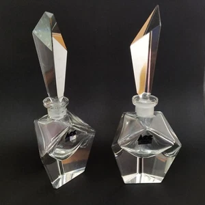 ACC Hand Cut Crystal Art Deco Perfume Bottles German Democratic Republic Vintage - Picture 1 of 15