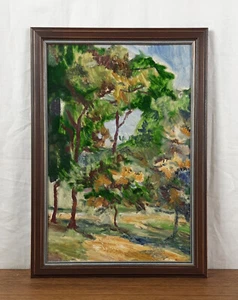 Paisaje de otoño, árboles, pintura al óleo original, artista ucraniano - Imagen 1 de 12