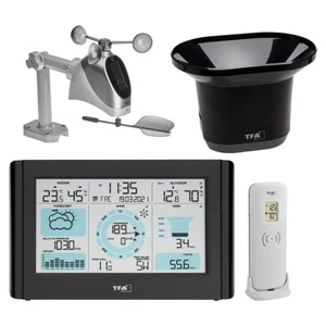 Professionelle Funk Wetterstation Windmesser Regenmesser Voraussage Digital NEU - Bild 1 von 7