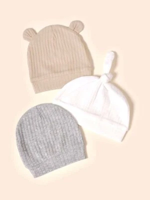 3pcs Baby Hat Set 0-6 months - Image 1 of 3