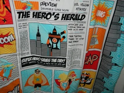 CUSTOM Handmade Toddler Size SUPER HEROES BOY'S PRINT Duvet Bedding 36x50 - Image 1 of 4