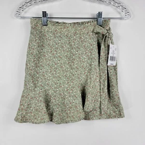 Originality Faux Wrap Girls Skort Green with Floral Size XS New - Picture 1 of 6