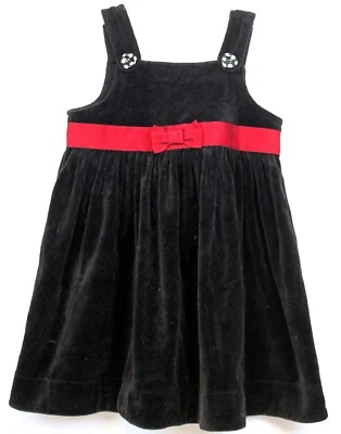 全新带标签 2009 Gymboree Holiday Panda 黑色天鹅绒连衣裙 尺寸 4T 蝴蝶结跳线纽扣 可爱 — 第 1/4 张图片