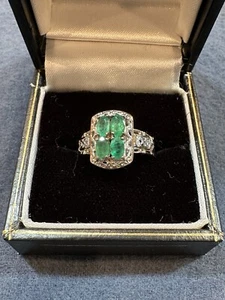 Michael Valitutti En Vogue Emerald Cluster 925 Vermeil woman’s Ring Size 7 - Picture 1 of 9