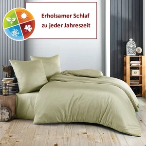 RIEMTEX Bettwäsche Set Mako Satin 135x200 200x200 Bettbezug Baumwolle Lightgreen - Bild 1 von 5